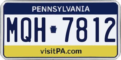 PA license plate MQH7812