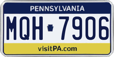 PA license plate MQH7906