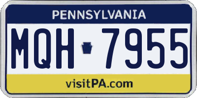 PA license plate MQH7955