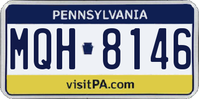 PA license plate MQH8146