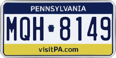 PA license plate MQH8149