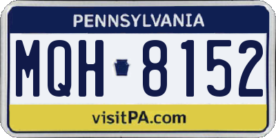 PA license plate MQH8152