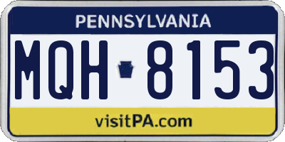 PA license plate MQH8153