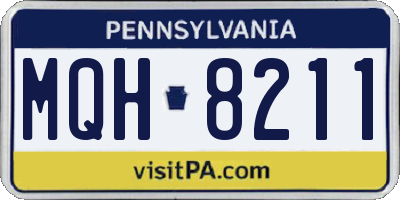 PA license plate MQH8211