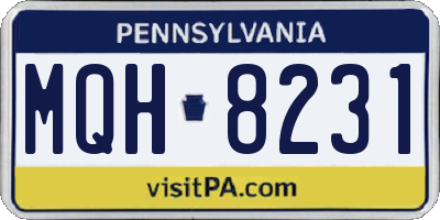 PA license plate MQH8231