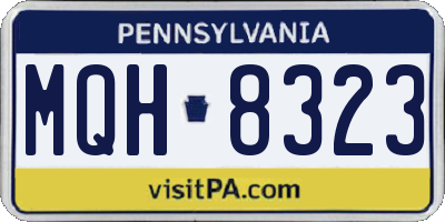 PA license plate MQH8323