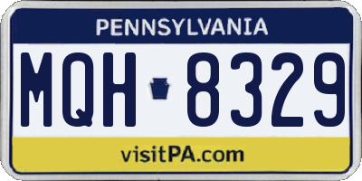 PA license plate MQH8329