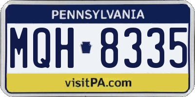 PA license plate MQH8335