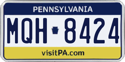 PA license plate MQH8424