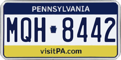 PA license plate MQH8442
