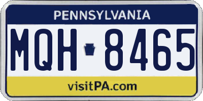 PA license plate MQH8465