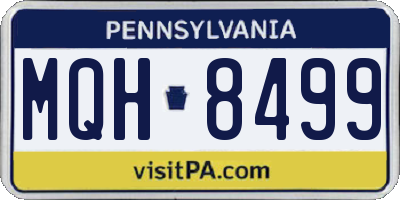 PA license plate MQH8499