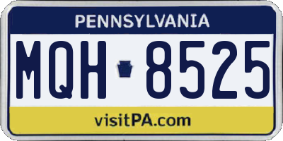 PA license plate MQH8525