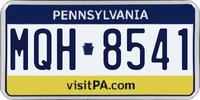 PA license plate MQH8541
