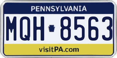PA license plate MQH8563