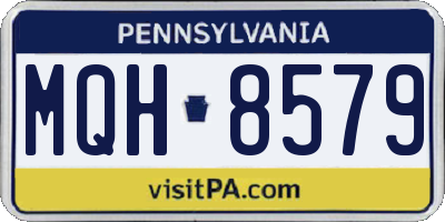 PA license plate MQH8579