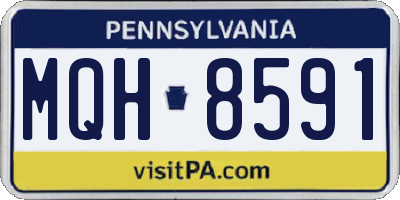 PA license plate MQH8591