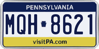 PA license plate MQH8621