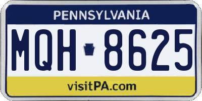 PA license plate MQH8625
