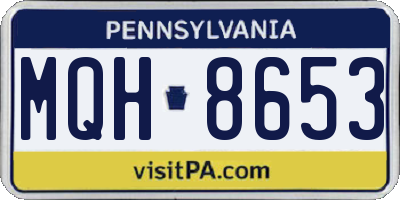 PA license plate MQH8653