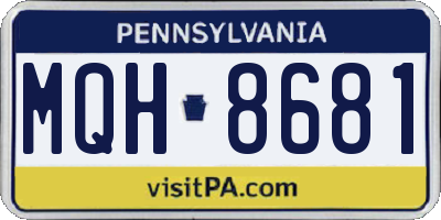 PA license plate MQH8681
