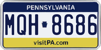 PA license plate MQH8686