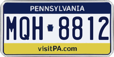 PA license plate MQH8812