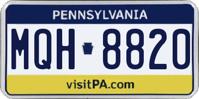 PA license plate MQH8820