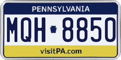 PA license plate MQH8850