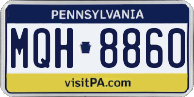 PA license plate MQH8860