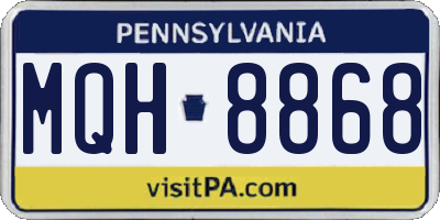 PA license plate MQH8868