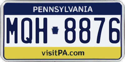 PA license plate MQH8876