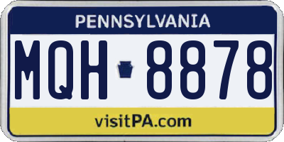 PA license plate MQH8878