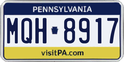PA license plate MQH8917