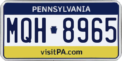 PA license plate MQH8965