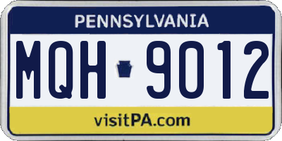 PA license plate MQH9012