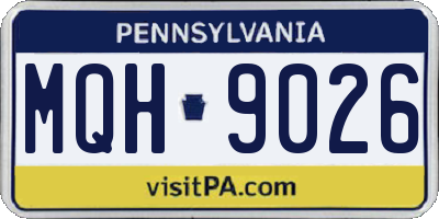 PA license plate MQH9026