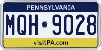 PA license plate MQH9028
