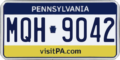 PA license plate MQH9042