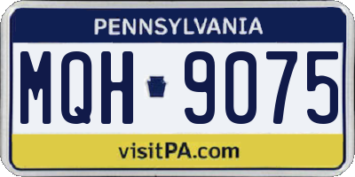 PA license plate MQH9075