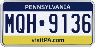 PA license plate MQH9136