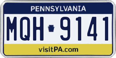 PA license plate MQH9141