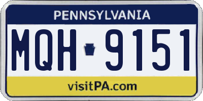 PA license plate MQH9151