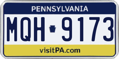 PA license plate MQH9173