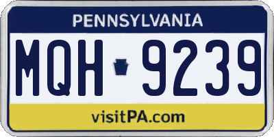 PA license plate MQH9239