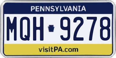 PA license plate MQH9278