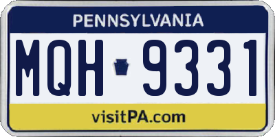 PA license plate MQH9331