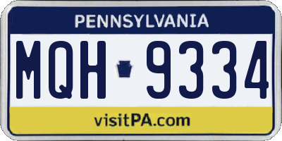 PA license plate MQH9334