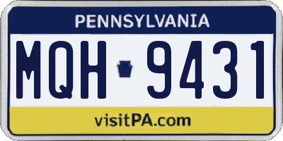 PA license plate MQH9431