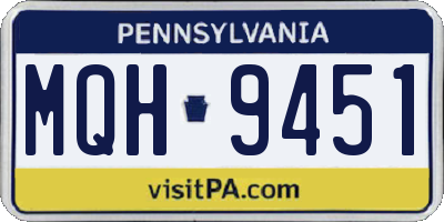 PA license plate MQH9451
